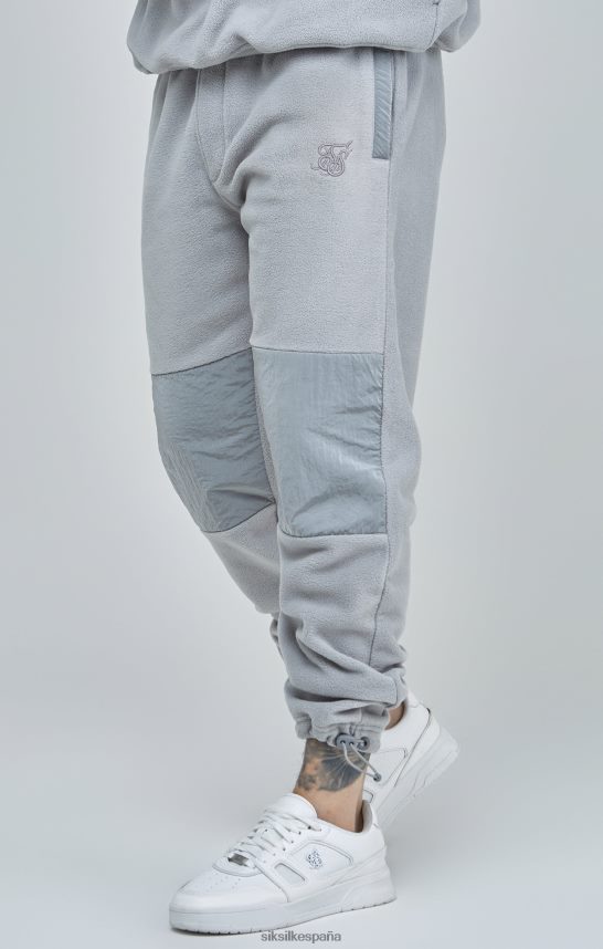 vestir es SikSilk hombres jogger con puños y paneles de polar gris 4NP28R517