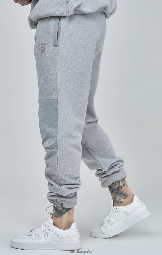 vestir es SikSilk hombres jogger con puños y paneles de polar gris 4NP28R517