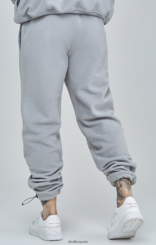 vestir es SikSilk hombres jogger con puños y paneles de polar gris 4NP28R517