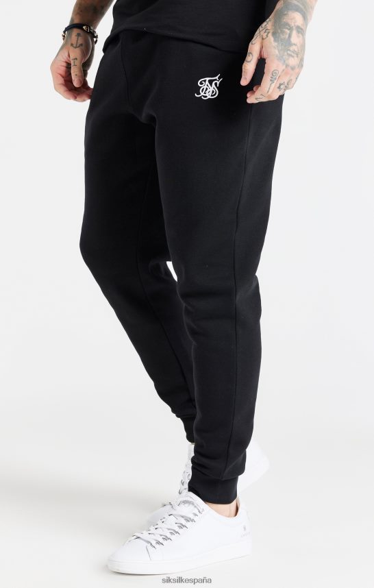 vestir es SikSilk hombres jogger negro esencial con puños 4NP28R507