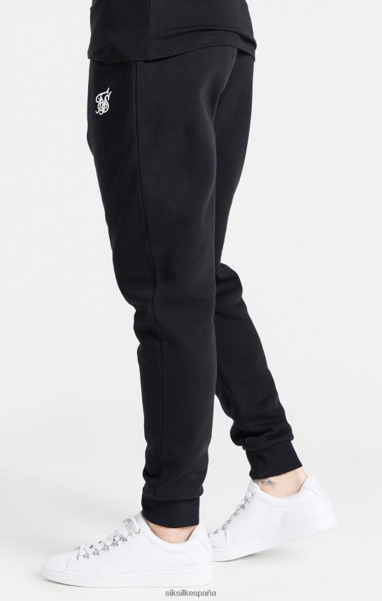 vestir es SikSilk hombres jogger negro esencial con puños 4NP28R507