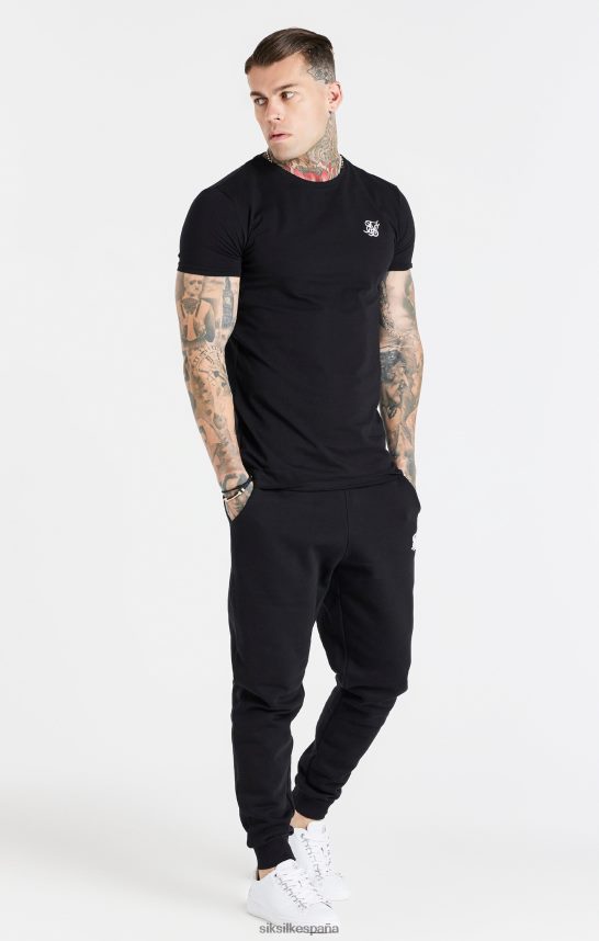 vestir es SikSilk hombres jogger negro esencial con puños 4NP28R507