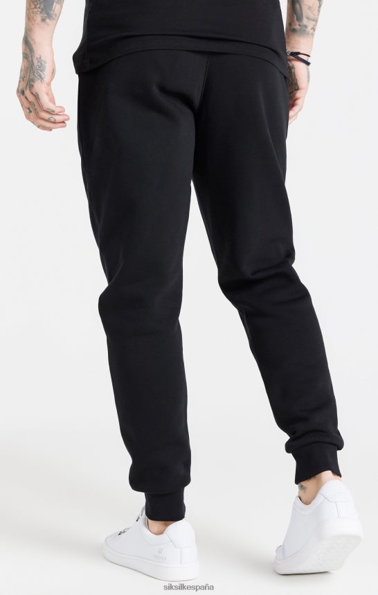 vestir es SikSilk hombres jogger negro esencial con puños 4NP28R507