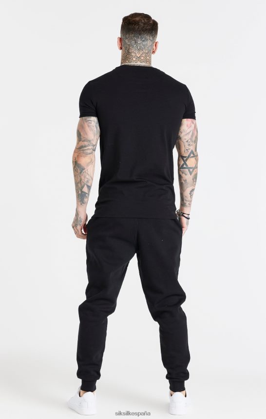 vestir es SikSilk hombres jogger negro esencial con puños 4NP28R507