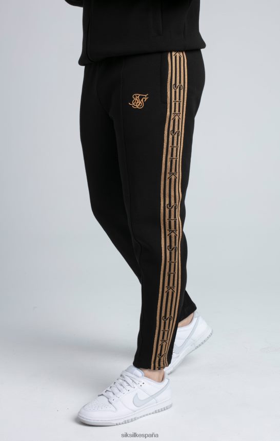 vestir es SikSilk hombres pantalón de chándal con cinta tejida en negro y dorado 4NP28R508