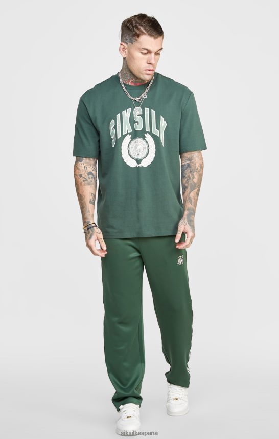 vestir es SikSilk hombres pantalón de chándal verde elegante con pernera recta 4NP28R516