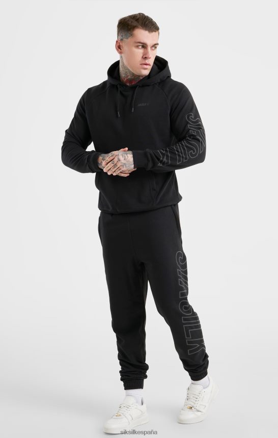 vestir es SikSilk hombres pantalón deportivo negro con marca grande y ajuste relajado 4NP28R525