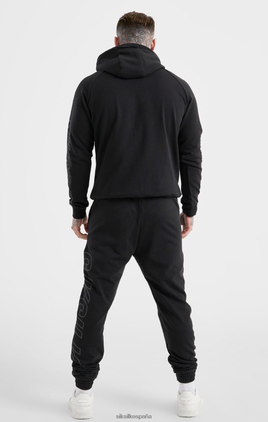 vestir es SikSilk hombres pantalón deportivo negro con marca grande y ajuste relajado 4NP28R525