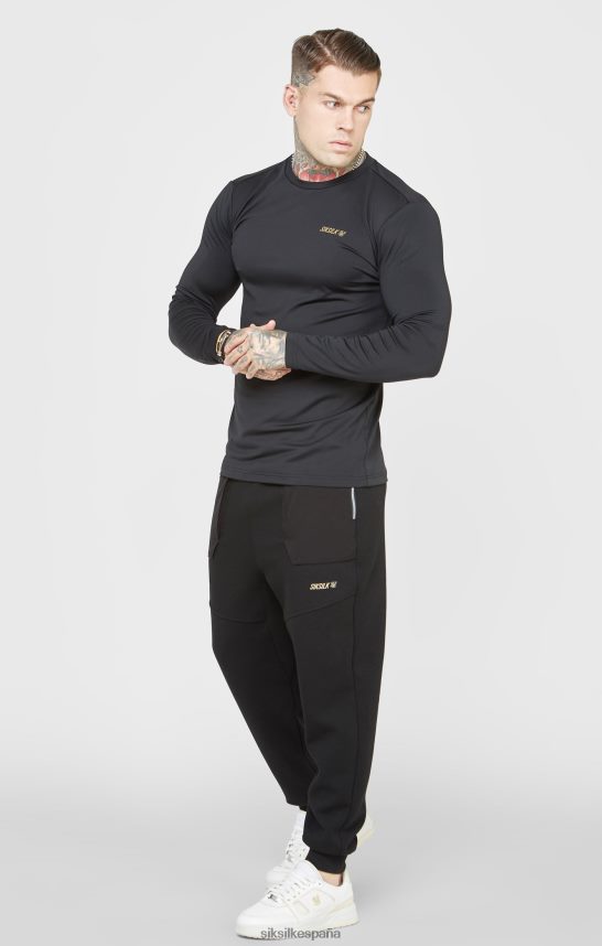 vestir es SikSilk hombres pantalon deportivo negro 4NP28R520