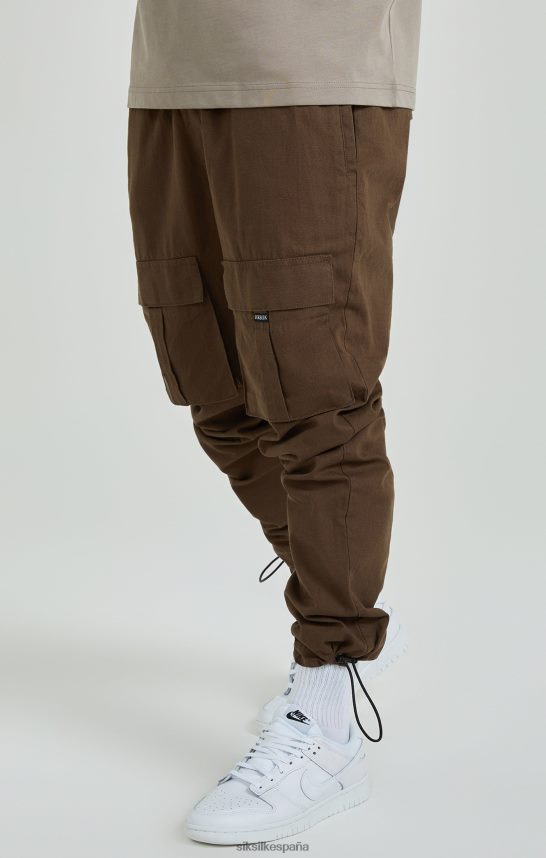 vestir es SikSilk hombres pantalones cargo marrones ripstop 4NP28R514