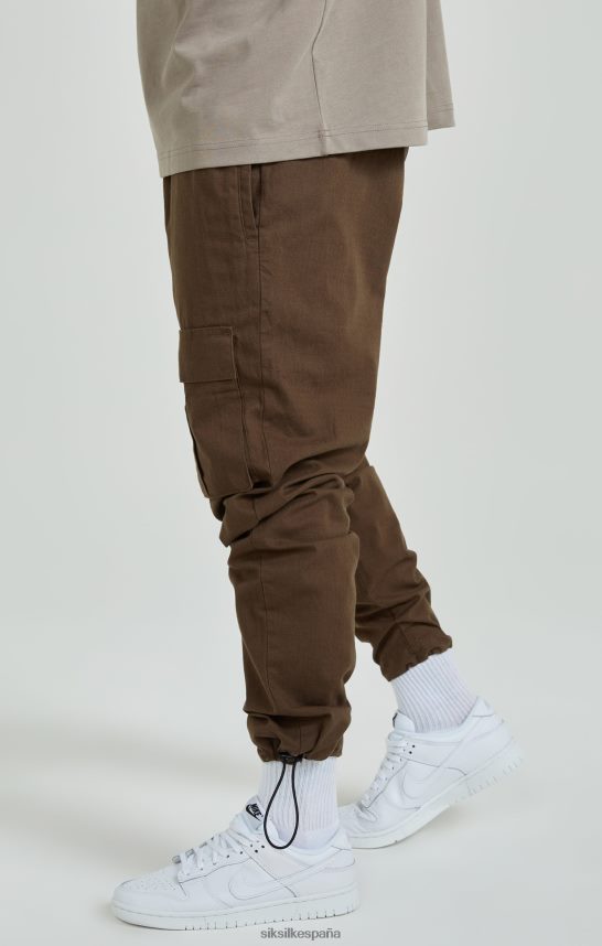 vestir es SikSilk hombres pantalones cargo marrones ripstop 4NP28R514