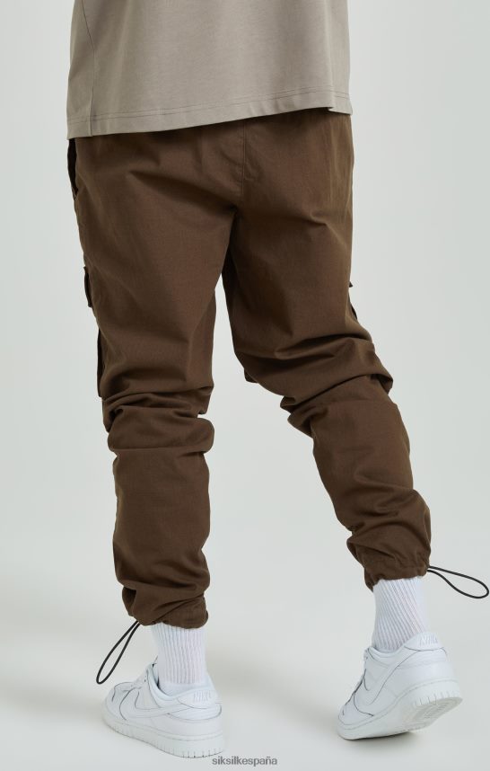 vestir es SikSilk hombres pantalones cargo marrones ripstop 4NP28R514