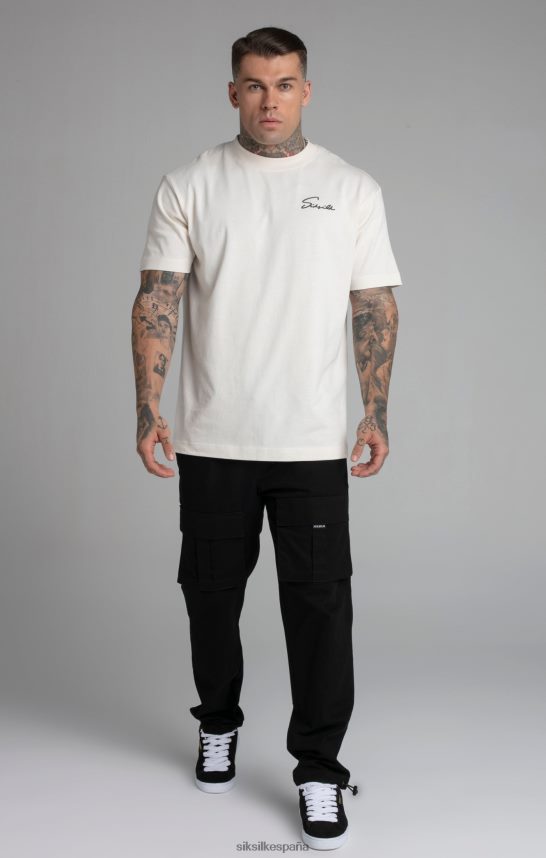 vestir es SikSilk hombres pantalones cargo negros ripstop 4NP28R512