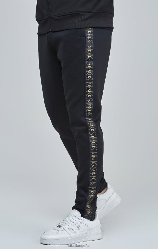 vestir es SikSilk hombres pantalones de chándal con cinta dorada negra 4NP28R529