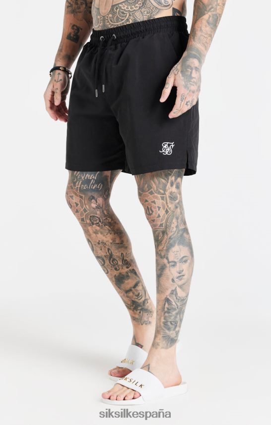 vestir es SikSilk hombres short de baño esencial negro 4NP28R617