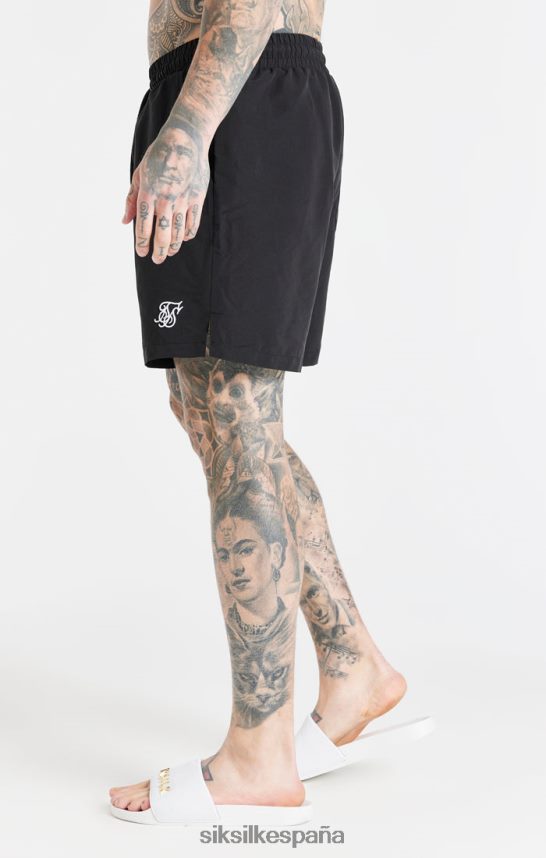 vestir es SikSilk hombres short de baño esencial negro 4NP28R617