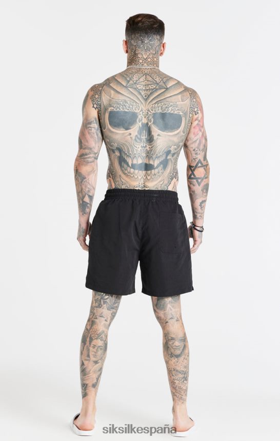 vestir es SikSilk hombres short de baño esencial negro 4NP28R617