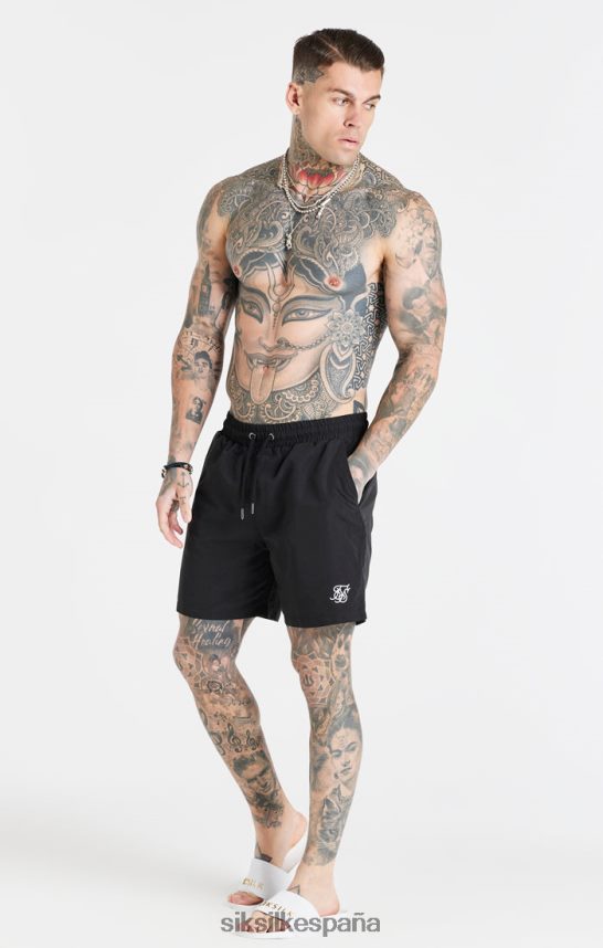 vestir es SikSilk hombres short de baño esencial negro 4NP28R617