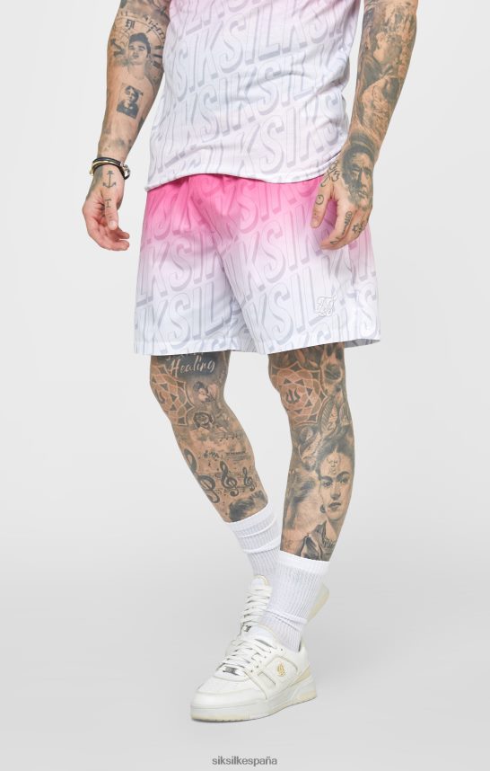 vestir es SikSilk hombres shorts de baño rosas con logo desteñido 4NP28R614