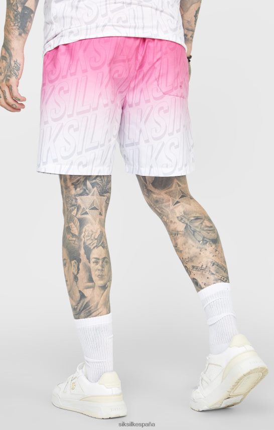 vestir es SikSilk hombres shorts de baño rosas con logo desteñido 4NP28R614