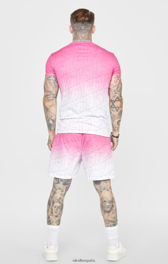 vestir es SikSilk hombres shorts de baño rosas con logo desteñido 4NP28R614