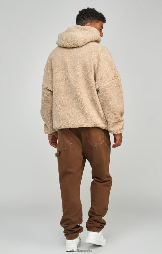 vestir es SikSilk hombres denim carpintero marrón de corte recto 4NP28R549