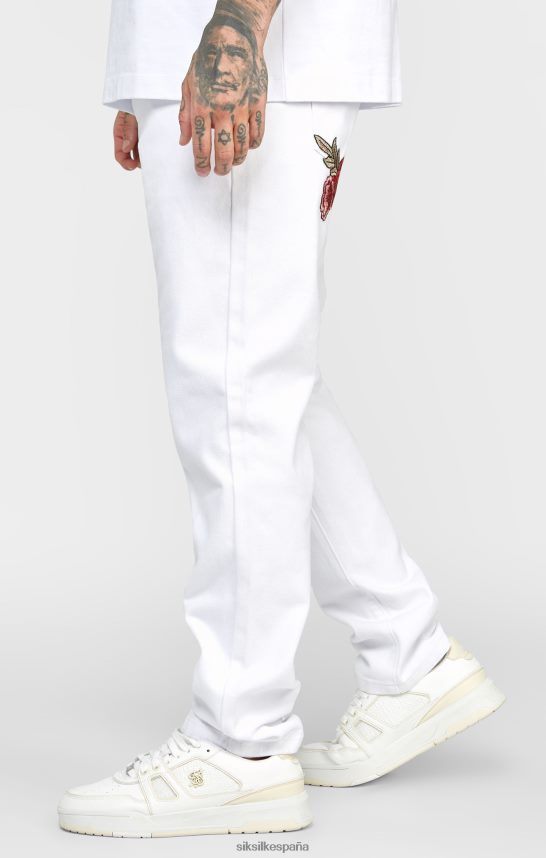 vestir es SikSilk hombres denim corte recto rosa blanco 4NP28R550