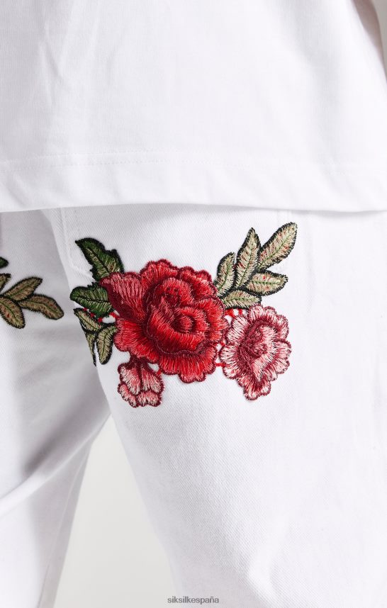 vestir es SikSilk hombres denim corte recto rosa blanco 4NP28R550