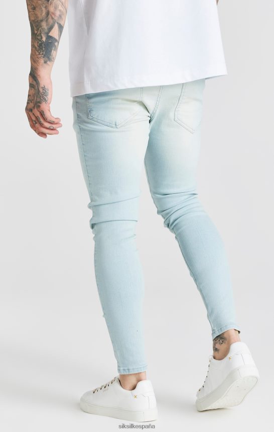 vestir es SikSilk hombres jeans ajustados esenciales azul claro 4NP28R552