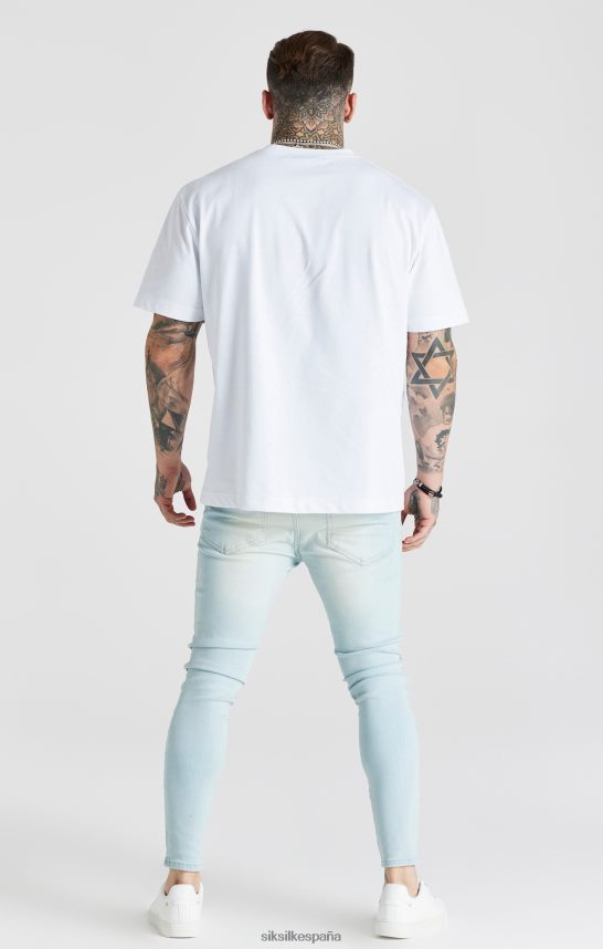 vestir es SikSilk hombres jeans ajustados esenciales azul claro 4NP28R552