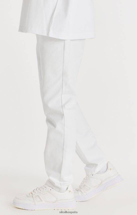 vestir es SikSilk hombres mezclilla blanca de corte recto 4NP28R547