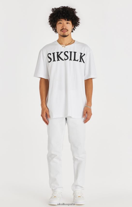 vestir es SikSilk hombres mezclilla blanca de corte recto 4NP28R547