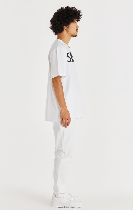vestir es SikSilk hombres mezclilla blanca de corte recto 4NP28R547