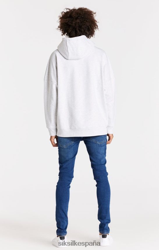 vestir es SikSilk hombres vaqueros azules desgastados y ajustados 4NP28R563