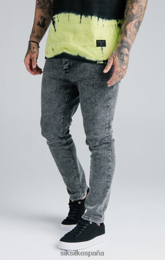 vestir es SikSilk x hombres steve aoki jeans negros holgados 4NP28R561