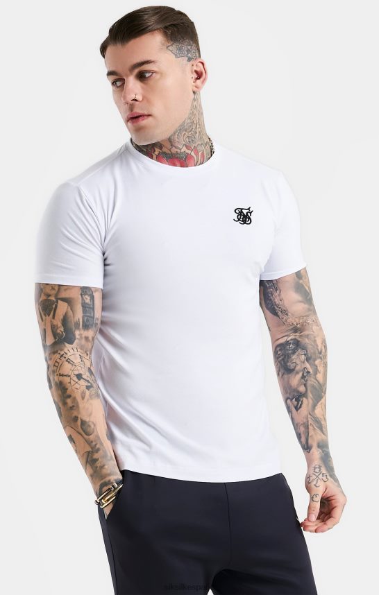 vestir es SikSilk hombres camiseta ajustada blanca esencial de manga corta 4NP28R364