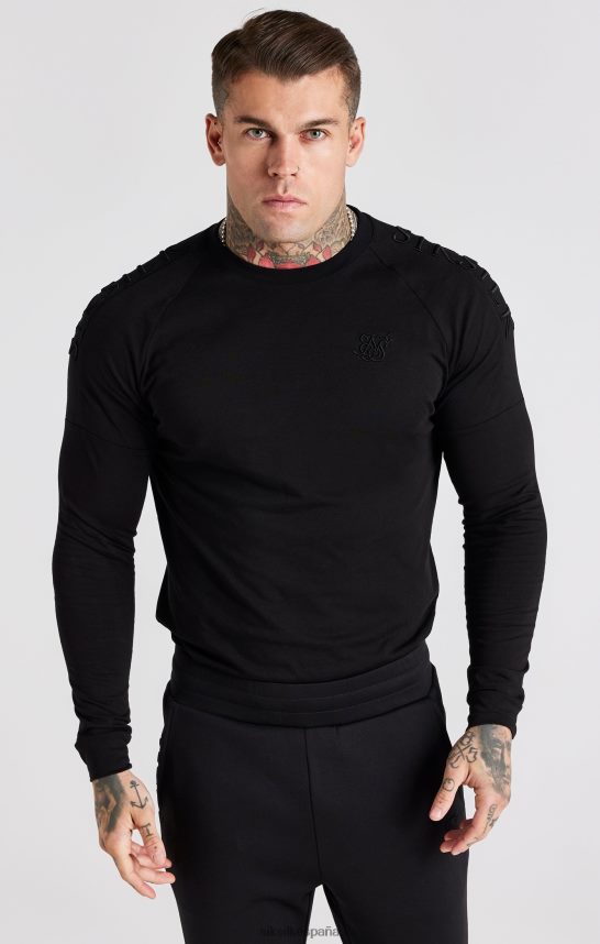 vestir es SikSilk hombres camiseta ajustada con panel negro 4NP28R362