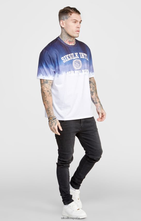 vestir es SikSilk hombres camiseta azul marino con gráfico desgastado 4NP28R384