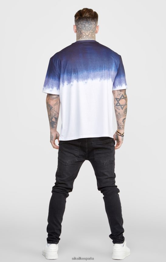 vestir es SikSilk hombres camiseta azul marino con gráfico desgastado 4NP28R384