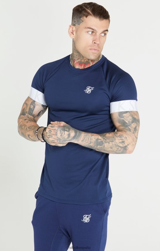 vestir es SikSilk hombres camiseta azul marino con puños elásticos 4NP28R369