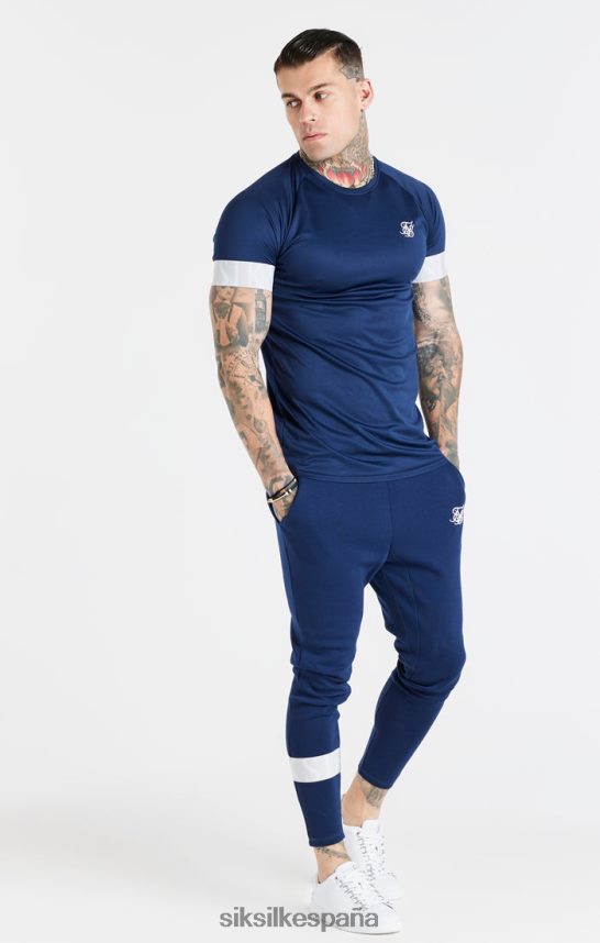 vestir es SikSilk hombres camiseta azul marino con puños elásticos 4NP28R369