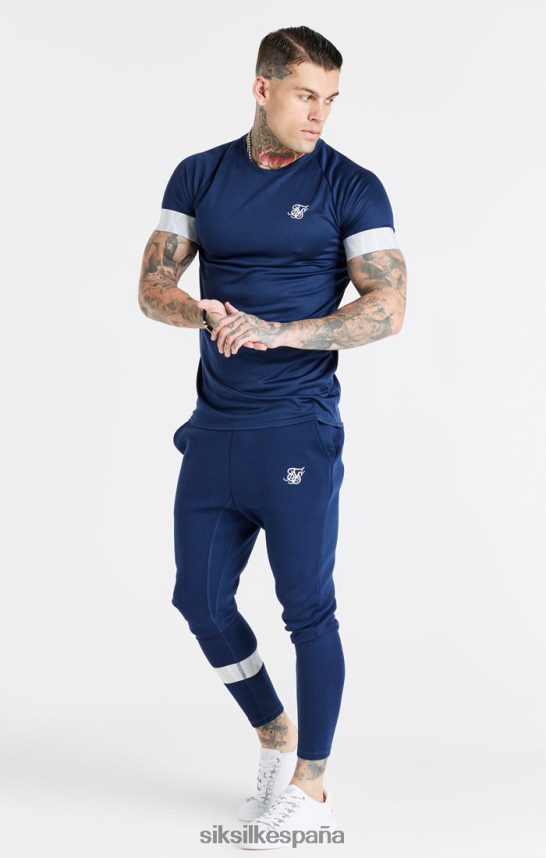 vestir es SikSilk hombres camiseta azul marino con puños elásticos 4NP28R369