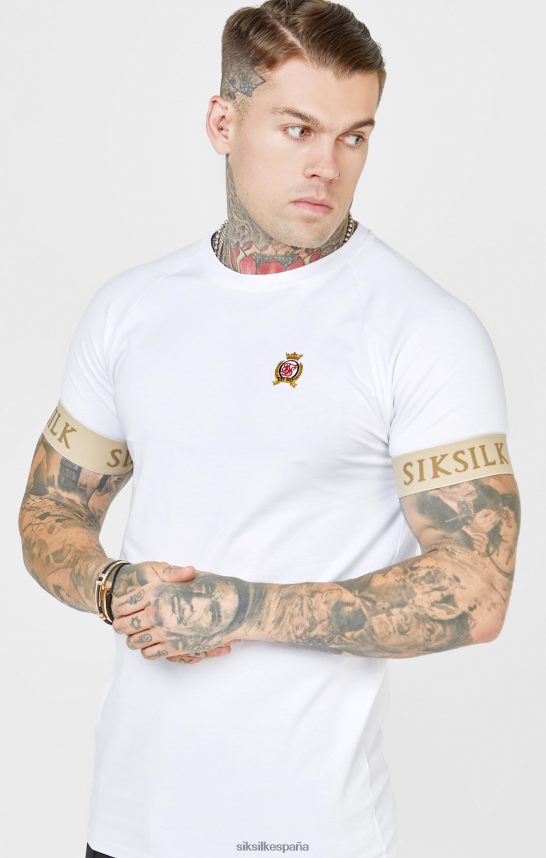 vestir es SikSilk hombres camiseta blanca con puño elástico y escudo 4NP28R372