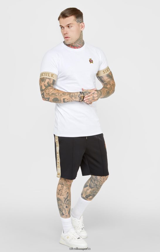 vestir es SikSilk hombres camiseta blanca con puño elástico y escudo 4NP28R372