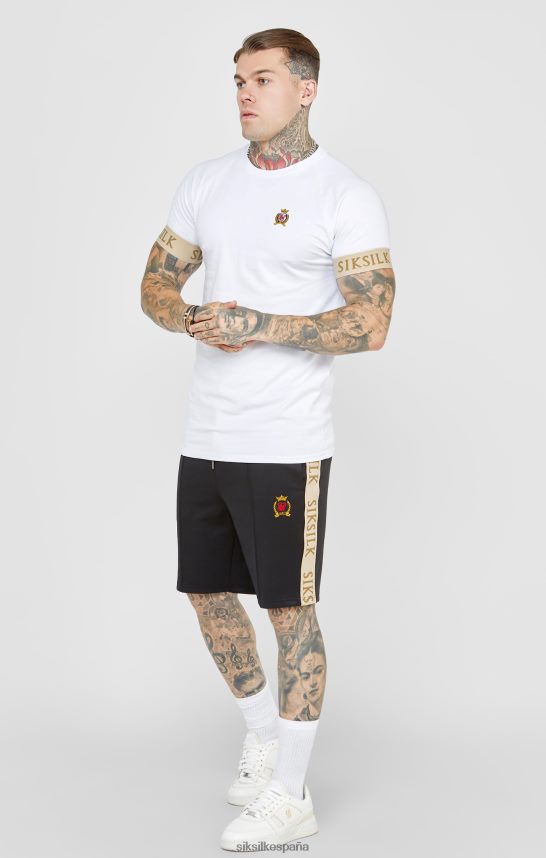 vestir es SikSilk hombres camiseta blanca con puño elástico y escudo 4NP28R372