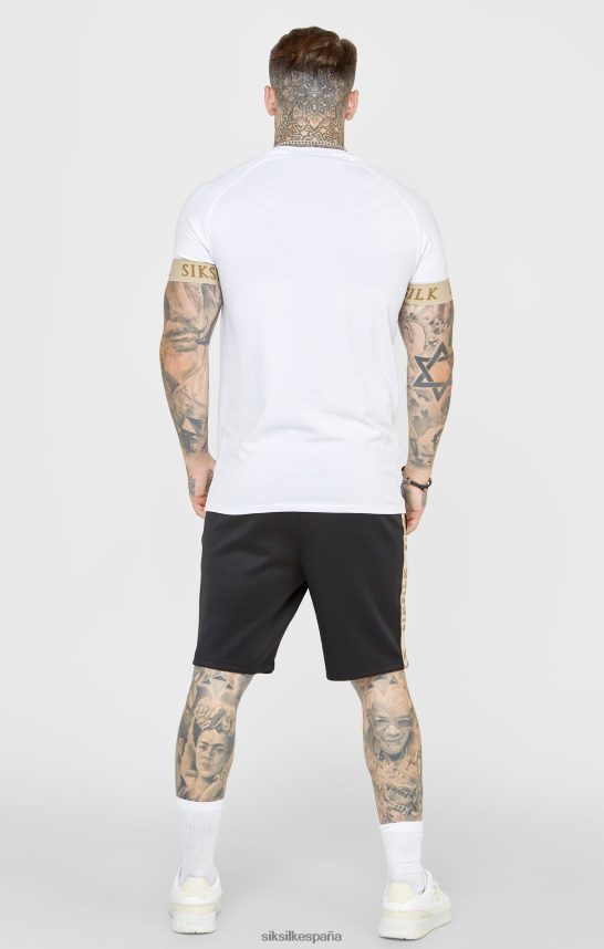 vestir es SikSilk hombres camiseta blanca con puño elástico y escudo 4NP28R372