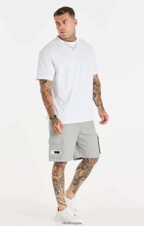 vestir es SikSilk hombres camiseta blanca holgada con estampado de cadenas 4NP28R393