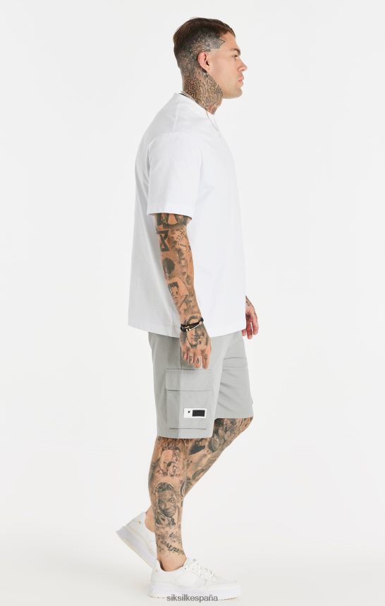 vestir es SikSilk hombres camiseta blanca holgada con estampado de cadenas 4NP28R393