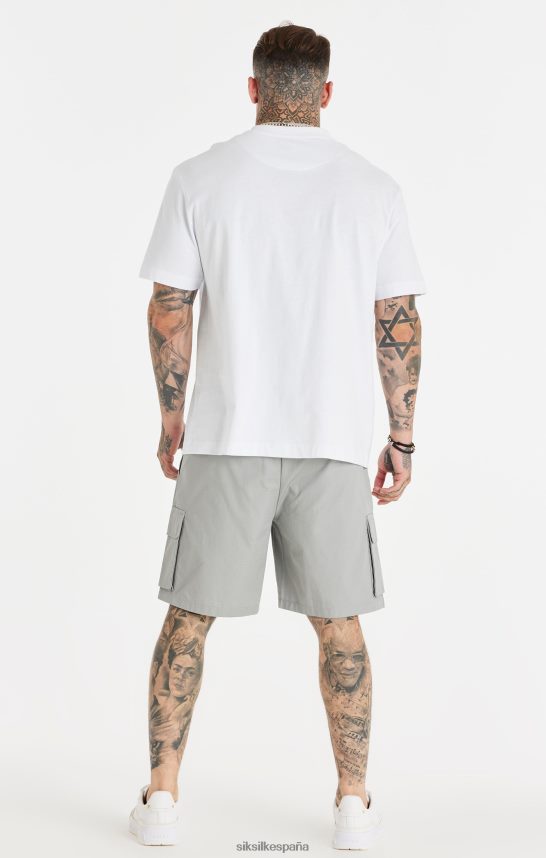 vestir es SikSilk hombres camiseta blanca holgada con estampado de cadenas 4NP28R393