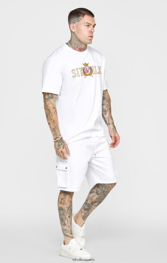 vestir es SikSilk hombres camiseta blanca oversize con escudo 4NP28R376